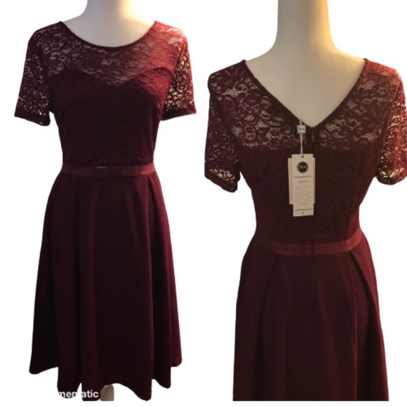Dresses & Skirts - Burgundy Lace Dress